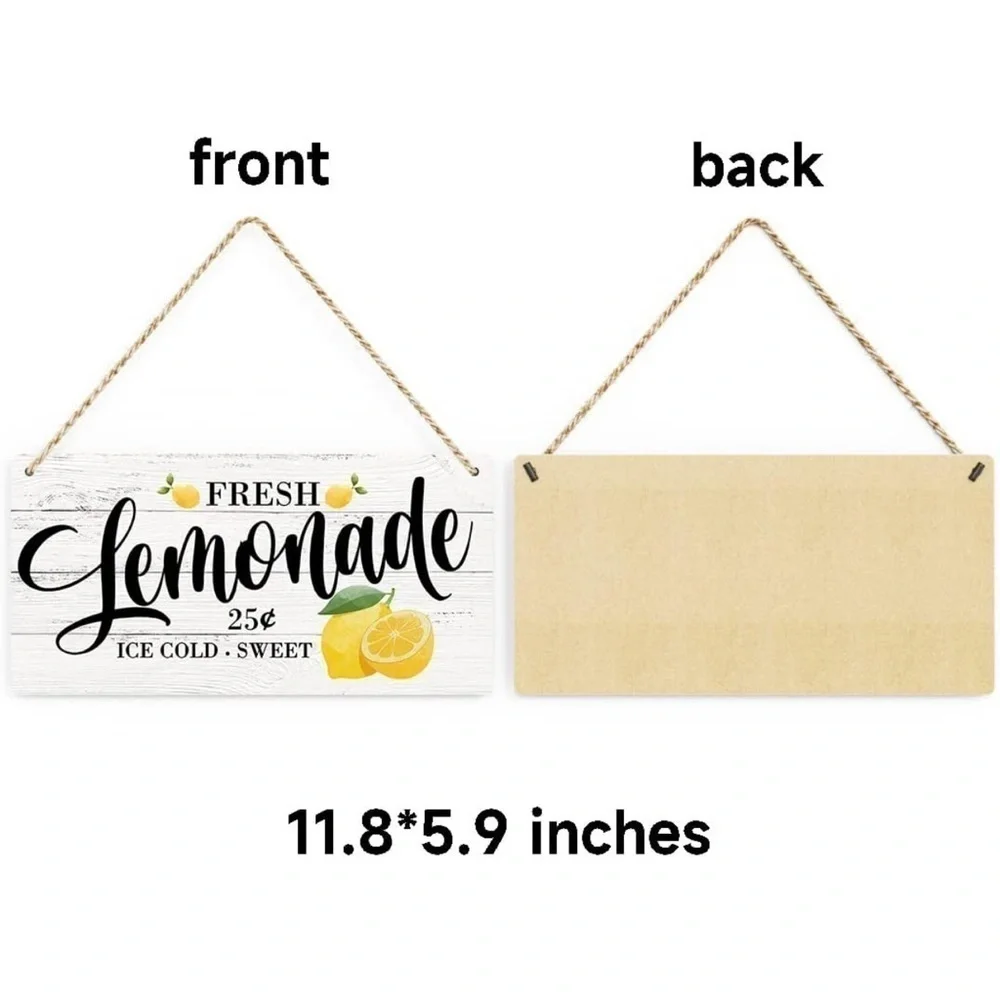 Rustic Lemonade Wood Hanging Sign - BRAND NEW - SEALED